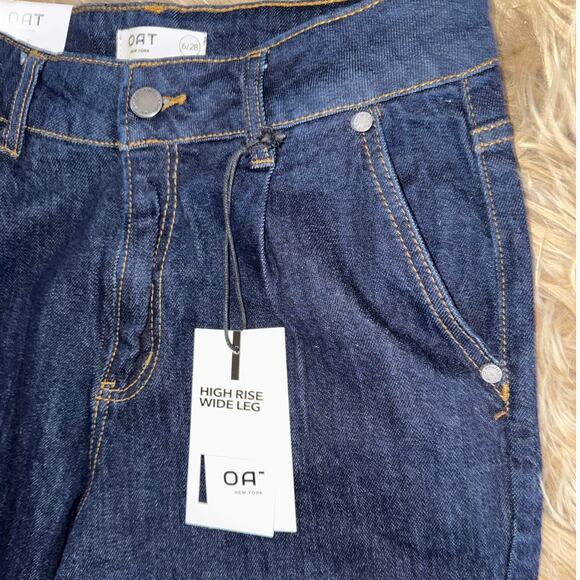 New OAT New York High Rise Wide Leg Dark Wash Jeans size 6/28 - Picture 3 of 9